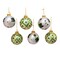Kurt Adler 80MM Silver and Light Green St. Patrick Glass Ball Ornaments, 6 Piece Box